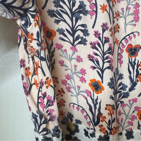 NWT Cath Kidston Frill Paper Pansies Floral Leopard Contrast Midi Dress 6 US 2 - Picture 11 of 16